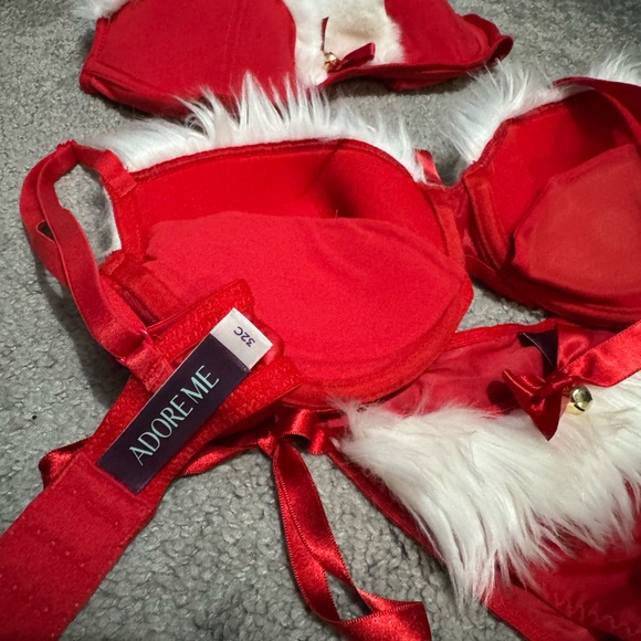 Adore Me Festive Red & White Women's Intimate Set - Picture 3 of 6